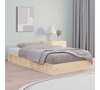 Teenpull Lit en bois massif 90 x 200 cm en pin massif, cadre de lit stable avec lattes robustes, meuble peu encombrant comme base de matelas pour un sommeil réparateur.