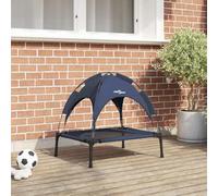 Teenpull Lit pour Chien Bleu Marine en Acier 62 x 48 x 61 cm surélevé intérieur extérieur avec Coussin Moelleux Lavable pour Confort et Soutien des articulations