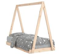 Teenpull Lit pour enfant 70 x 140 cm en pin massif, lit à barreaux stable avec design tipi, convient pour bébé, chambre d'enfant et chambre à coucher, avec sommier à lattes ventilé