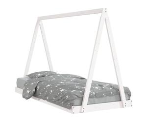 Teenpull Lit pour enfant en pin massif blanc 90 x 200 cm avec sommier à lattes stable, design tipi, convient pour chambre d'enfant et chambre à coucher, évolutif, robuste, concept scandinave moderne