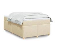 Teenpull Lit Sommier à Lattes Crème 120x200 cm avec Matelas et Surmatelas, Tissu Polyester Durable, Soutien Optimal, Cadre Robuste pour Chambre à Coucher