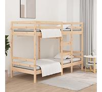 Teenpull Lit superposé, 75 x 190 cm, en pin massif naturel, peu encombrant, double, avec protection anti-chute, cadre de lit stable, pour enfants et adultes, ensemble de meubles de chambre à coucher