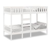 Teenpull Lit superposé, blanc, 90 x 190 cm, en bois de pin massif, peu encombrant, pour enfants et invités, ensemble de meubles de chambre à coucher sécurisés avec échelle
