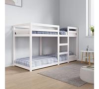 Teenpull Lit superposé Blanc en Bois de pin Massif 75x190 cm Cadre de lit avec Garde-Corps sécurisés pour Espace limité Design Fonctionnel et Robuste