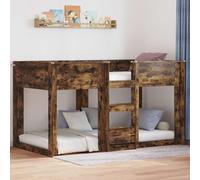 Teenpull Lit Superposé Chêne Fumé pour Enfants, Cadre Plateforme 100x200 cm avec Tête, Solution Gain de Place, Mobilier Complet en Bois d'Ingénierie Durable