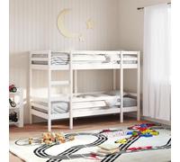 Teenpull Lit superposé en pin massif blanc 90 x 190 cm, meuble de couchage peu encombrant pour enfants, cadre stable avec garde-corps, ensemble fonctionnel pour chambre d'adolescent pour 2 personnes