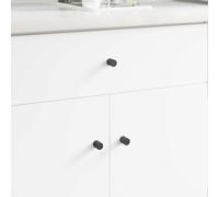 Teenpull Lot de 12 boutons d'armoire en fer noir 18 x 23 mm pour armoire, tiroir, commode, poignées de porte robustes mates, style vintage pour cuisine, bricolage, style maison de campagne