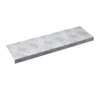 Teenpull Lot de 15 marches d'escalier à angle droit - Argent - 60 x 18 cm - En aluminium - Marches antidérapantes pour l'intérieur et l'extérieur - Protection durable des escaliers