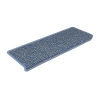 Teenpull Lot de 15 tapis d'escalier autocollants aspect sisal bleu 65 x 21 x 4 cm, antidérapants, insonorisants pour escaliers en bois, protection des escaliers durable, chaud, confortable, lavable