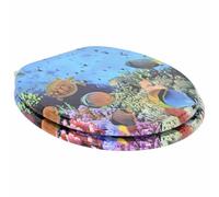 Teenpull Lot de 2 abattants WC en MDF à fermeture amortie - 44 x 38 cm - Bleu marine profond - Avec système d'abaissement automatique et tampons antidérapants - Pour salle de bain et WC d'invités