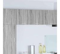 Teenpull Lot de 2 armoires suspendues avec porte, en bois dérivé du bois gris, sonoma blanc, 40 x 31 x 40 cm, armoire de cuisine moderne, armoire de rangement fonctionnelle pour fournitures, élément