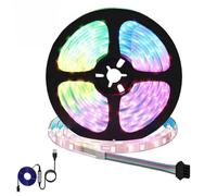 Teenpull Lot de 2 bandes LED noires et transparentes 5100 mm, éclairage intérieur en plastique cuivré avec source d'alimentation USB, intensité variable, pour salon, chambre à coucher, fête, lumière