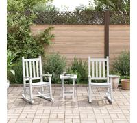 Teenpull Lot de 2 chaises à bascule pour enfants, blanches, en bois de peuplier solide, confortables, pour l'intérieur et l'extérieur, idéal pour lire et se détendre