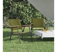 Teenpull Lot de 2 chaises de camping, vertes, 54 x 55 x 78 cm, tissu Oxford, acier revêtu par pulvérisation, pliables pour jardin, terrasse, plage, activités de plein air, faciles à transporter