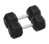 Teenpull Lot de 2 haltères courtes de 30 kg en fonte avec revêtement en caoutchouc hexagonal anti-roulement Poignée moletée Entraînement de la force pour la poitrine, les bras, le dos, l'entraînement