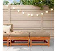 Teenpull Lot de 2 repose-pieds de jardin en pin massif avec fond ciré, 61 x 60,5 x 30 cm, module de salon extensible pour terrasse, balcon, extérieur