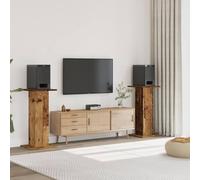 Teenpull Lot de 2 supports de haut-parleur aspect bois vieilli - 30 x 30 cm - Surface de 95 cm de hauteur - Support stable pour home cinéma, salon, studio avec amortissement des vibrations et gestion