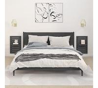 Teenpull Lot de 2 tables de chevet murales en bois de pin massif gris, 40 x 17,5 x 63 cm, étagères murales flottantes pour chambre à coucher, étagère flexible, étagères murales