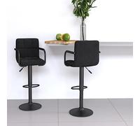 Teenpull Lot de 2 tabourets de bar modernes réglables en velours avec dos pour cuisine, salle à manger