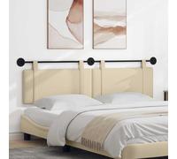 Teenpull Lot de 2 têtes de lit suspendues en tissu crème, 190 x 55 x 5 cm, avec fixation murale, panneau rembourré polyvalent pour cadre de lit et chambre à coucher, peu encombrant, rembourrée, design