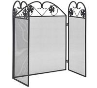 Teenpull Lot de 3 grilles de protection anti-étincelles en fer noir avec motif de vrilles pliables 102 x 61 cm résistantes à la chaleur pour cheminée, poêle à bois, salon, protection enfant