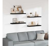 Teenpull Lot de 4 étagères flottantes en MDF - Noir - 80 x 23,5 x 3,8 cm - Support invisible - Design plaque en nid d'abeille - Pour livres, décoration et objets de collection - Montage mural stable