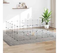 Teenpull Lot de 44 cages pour animaux de compagnie, en acier revêtu par pulvérisation, 35 x 35 cm, panneaux avec porte, pour clapier, cochon d'Inde, cage à rongeurs, pour l'intérieur et l'extérieur