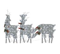 Teenpull Lot de 6 rennes LED argentées avec 180 LED blanc froid - Éclairage de Noël pour l'intérieur et l'extérieur - Avec câble USB - Pour fenêtre, jardin, balcon - Lumière d'ambiance