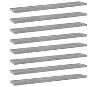 Teenpull Lot de 8 étagères murales simples pour un espace de rangement supplémentaire dans le salon - Gris béton - 60 x 10 x 1,5 cm