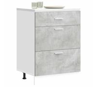 Teenpull Lyon Armoire basse de cuisine, en bois gris béton, robuste, avec pieds réglables, facile d'entretien, pour garde-manger, buffet, 60 x 46 x 81,5 cm