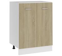 Teenpull Lyon Armoire de cuisine en chêne Sonoma robuste, 60 x 46 x 81,5 cm, armoire de rangement pratique avec portes, idéale comme garde-manger, armoire ou buffet