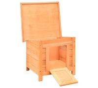 Teenpull Maison pour chat en pin massif et bois de sapin 50 x 46 x 43,5 cm avec toit et rampe résistants aux intempéries, compacte pour l'intérieur et l'extérieur, idéale comme refuge pour jouer et se