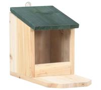 Teenpull Maisons pour écureuils en Bois de Sapin 4 pcs 12x23x17,5 cm avec Toit articulé et Panneau PVC, Station d’Alimentation Stable et Durable pour Jardin extérieur, Espace sécurisé pour rongeurs