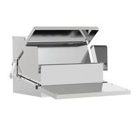 Teenpull Mangeoire à poulet en acier galvanisé argenté 50 x 40 x 29 cm - Résistante aux intempéries - Avec pédale à ouverture automatique - Pour une alimentation efficace des volailles à l'intérieur