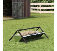 Teenpull Mangeoire pour bétail en Acier galvanisé Argent, 111 x 76 x 38 cm, capacité 10 kg, résistante aux intempéries, Usage intérieur extérieur, Facile à Assembler