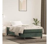 Teenpull Matelas à ressorts ensachés, 120 x 190 x 20 cm, vert foncé, en velours, avec mousse confortable, atténuation du bruit, soutien moyennement dur pour un sommeil réparateur
