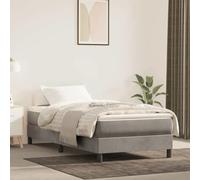 Teenpull Matelas à ressorts ensachés, gris clair, 100 x 210 x 20 cm, tissu en velours pour un sommeil réparateur, soutien moyennement ferme, mousse confort amortissante du bruit, idéal pour les lits