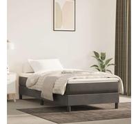 Teenpull Matelas à ressorts ensachés, gris foncé, 100 x 210 x 20 cm, housse en velours, soutien moyennement ferme, pour un sommeil réparateur, mousse confortable, silencieux