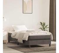 Teenpull Matelas à ressorts ensachés, gris foncé, 120 x 190 x 20 cm, housse en velours, mousse confortable, soutien moyennement dur pour un sommeil réparateur