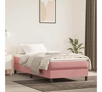 Teenpull Matelas à ressorts ensachés, rose, 100 x 200 x 20 cm, housse en velours, mousse de confort moyennement dure, amortit le bruit, pour un sommeil réparateur, idéal pour les personnes dormant sur