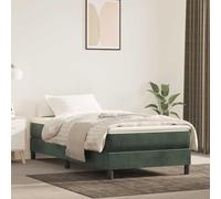 Teenpull Matelas à ressorts ensachés, vert foncé, 100 x 210 x 20 cm, en velours, confortable en mousse pour un sommeil réparateur, soutien moyennement dur pour les personnes dormant sur le dos et sur