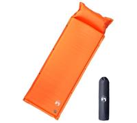 Teenpull Matelas de Camping autogonflant 1 Personne Orange avec Oreiller intégré Mousse à mémoire de Forme léger Compact Pliable Isolant Thermique pour randonnée Bivouac Trekking Voyage Plein air