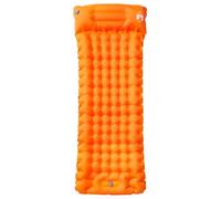 Teenpull Matelas de Camping autogonflant Orange avec Oreiller intégré 200x75x10,5 cm léger et Compact, Tapis de Sol Isolant Thermique pour randonnée Bivouac Trekking Voyage