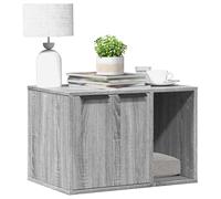 Teenpull Meuble de bac à litière pour Chat en Bois d'ingénierie Sonoma Gris, Armoire avec 2 Portes, Espace Rangement et Surface jusqu'à 30 kg, Meuble Multifonction pour Salon intérieur
