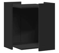 Teenpull Meuble de bac à litière pour Chat Noir en Bois d'ingénierie Compact 42x42x51 cm avec Table d'appoint Multifonction pour Salon intérieur offrant Espace de Repos et cachette discrète