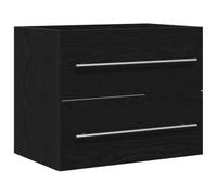 Teenpull Meuble sous lavabo chêne Noir 60x38,5x48 cm, Meuble de Salle de Bain, Armoire de Rangement, Cabinet de lavabo, Meuble Flottant, Ensemble mobilier Salle de Bain, Design élégant