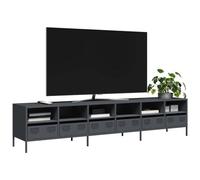 Teenpull Meuble TV anthracite 202 x 39 x 43,5 cm, en acier laminé à froid, avec 6 tiroirs, pour salon, chambre à coucher, rangement multimédia