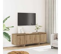 Teenpull Meuble TV, chêne artisanal, 120 x 30 x 40,5 cm, matériau en bois, support TV robuste pour salon, chambre à coucher, console multimédia avec beaucoup d'espace de rangement