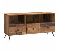 Teenpull Meuble TV en bois vieilli - 102 x 34,5 x 50 cm - Avec espace de rangement - Tiroirs et gestion des câbles - Pour salon et home cinéma - Polyvalent - Peut être utilisé comme meuble multimédia