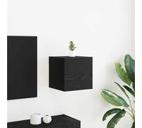 Teenpull Meuble TV Mural Chêne Noir en Bois d’ingénierie 30,5 x 30 x 30 cm avec Porte pivotante Rangement optimisé Meuble TV Console pour Salon et Chambre